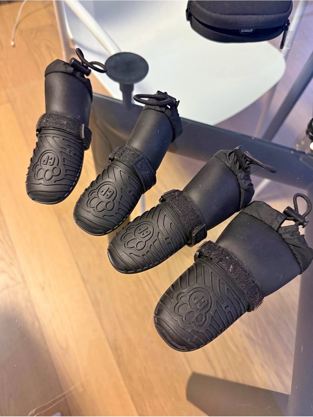 Durable Black Dog Boots with Adjustable Straps